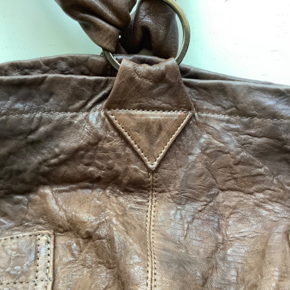 TYLIE MALIBU distressed brown leather hobo bag - Picture 12 of 15